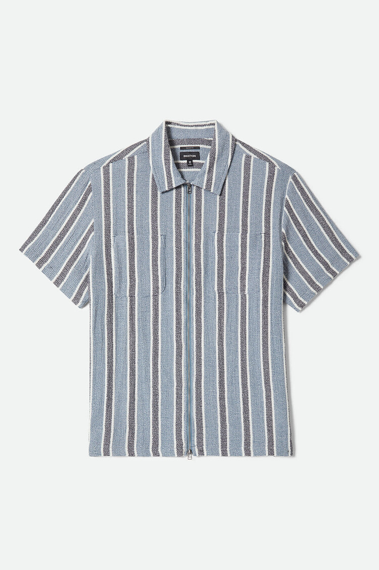 Brixton Brixton The Dexter Textured S/s (Mens) | Black/Dusty Blue