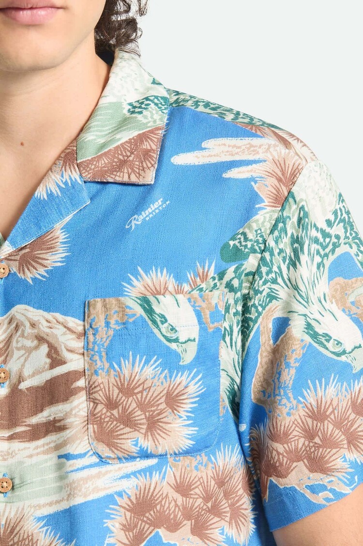 Brixton Brixton X Rainier S/s Woven (Mens) | Blue Sky