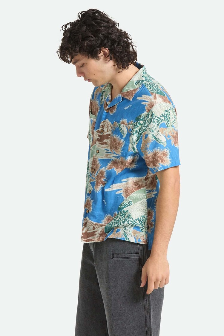 Brixton Brixton X Rainier S/s Woven (Mens) | Blue Sky