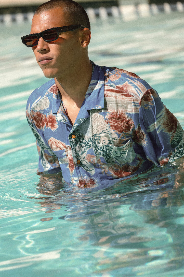 Brixton Brixton X Rainier S/s Woven (Mens) | Blue Sky