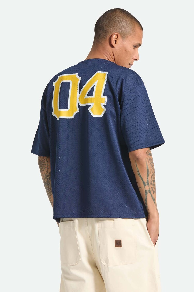 Brixton Brixton The Brixton Mesh Baseball Jersey (Mens) | Washed Navy