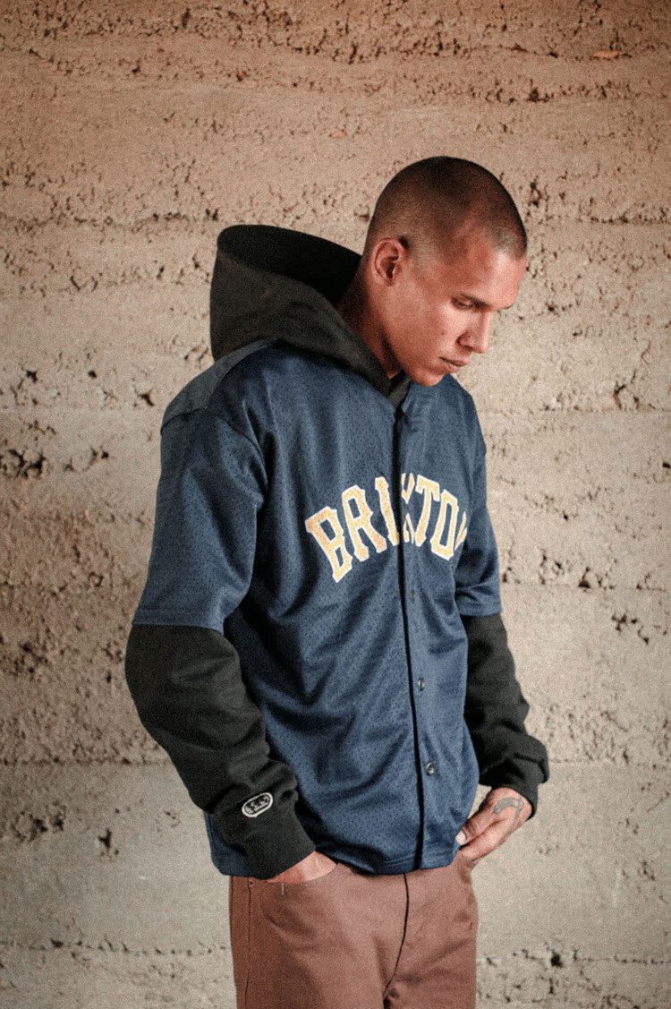 Brixton Brixton The Brixton Mesh Baseball Jersey (Mens) | Washed Navy