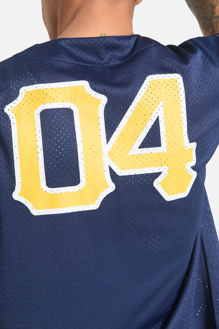 Brixton Brixton The Brixton Mesh Baseball Jersey (Mens) | Washed Navy