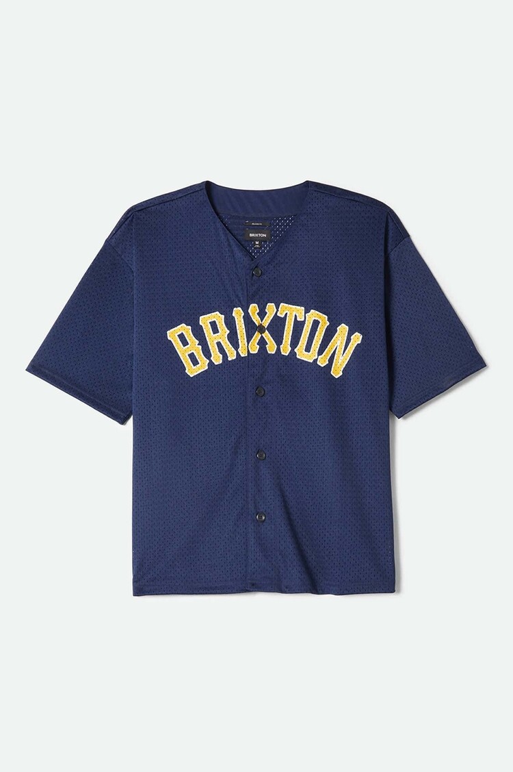 Brixton Brixton The Brixton Mesh Baseball Jersey (Mens) | Washed Navy