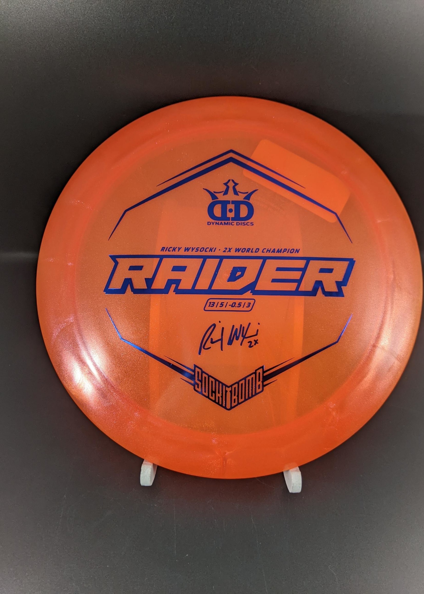 Dynamic Discs Lucid Ice Glimmer Raider Ricky Wysocki Sockibomb Stamp