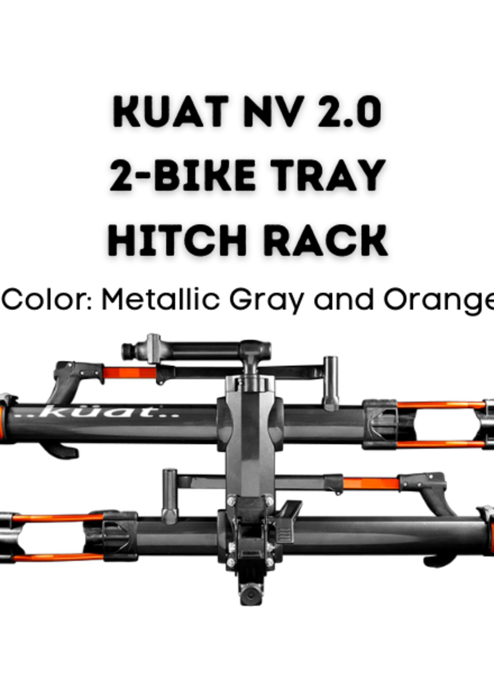 Kuat Kuat NV 2.0 2-Bike Tray Hitch Rack: Metallic Gray and Orange, 2" Receiver
