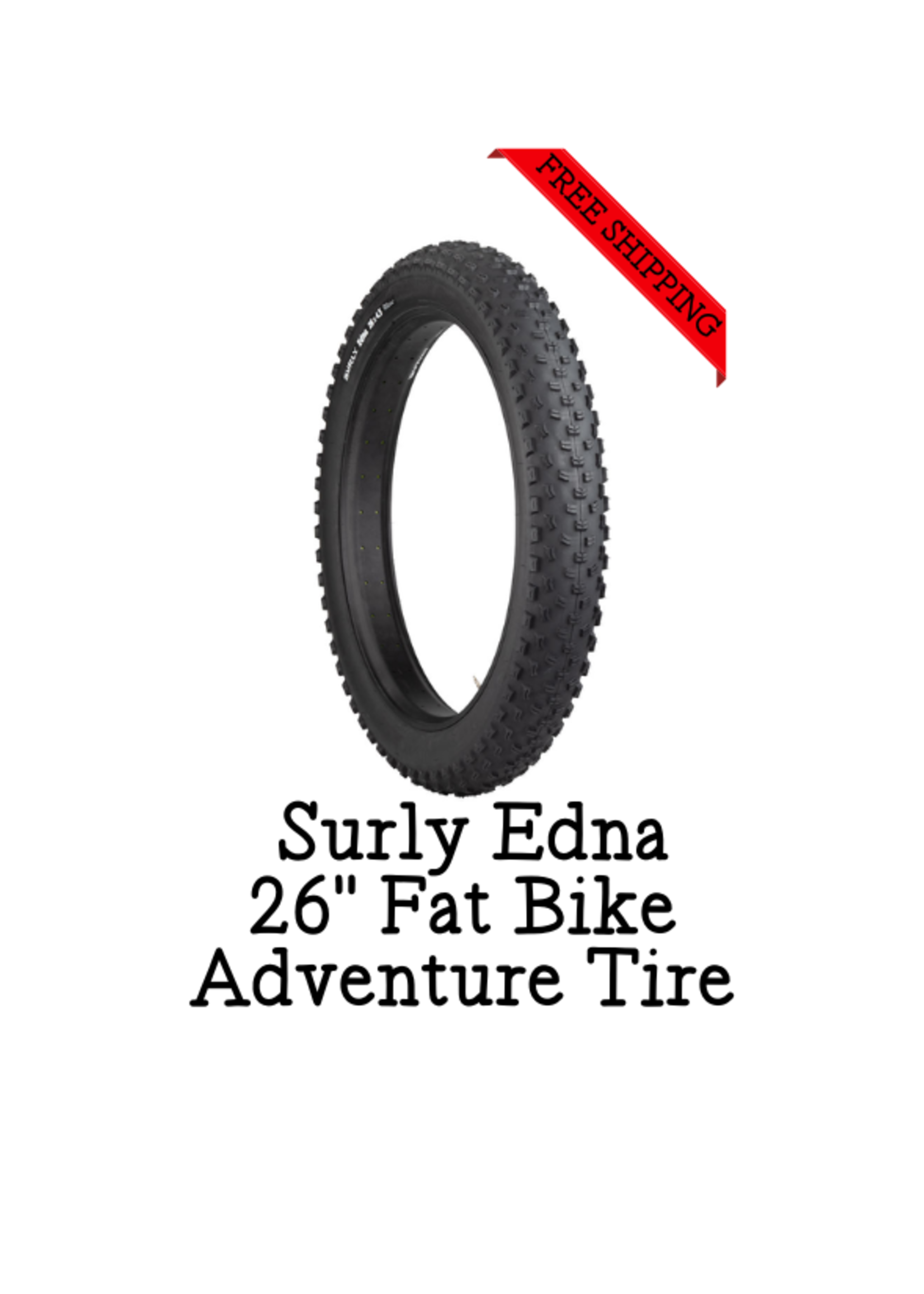 Surly Surly Edna Tire - 26 x 4.3, Tubeless, Folding, Black, 60tpi