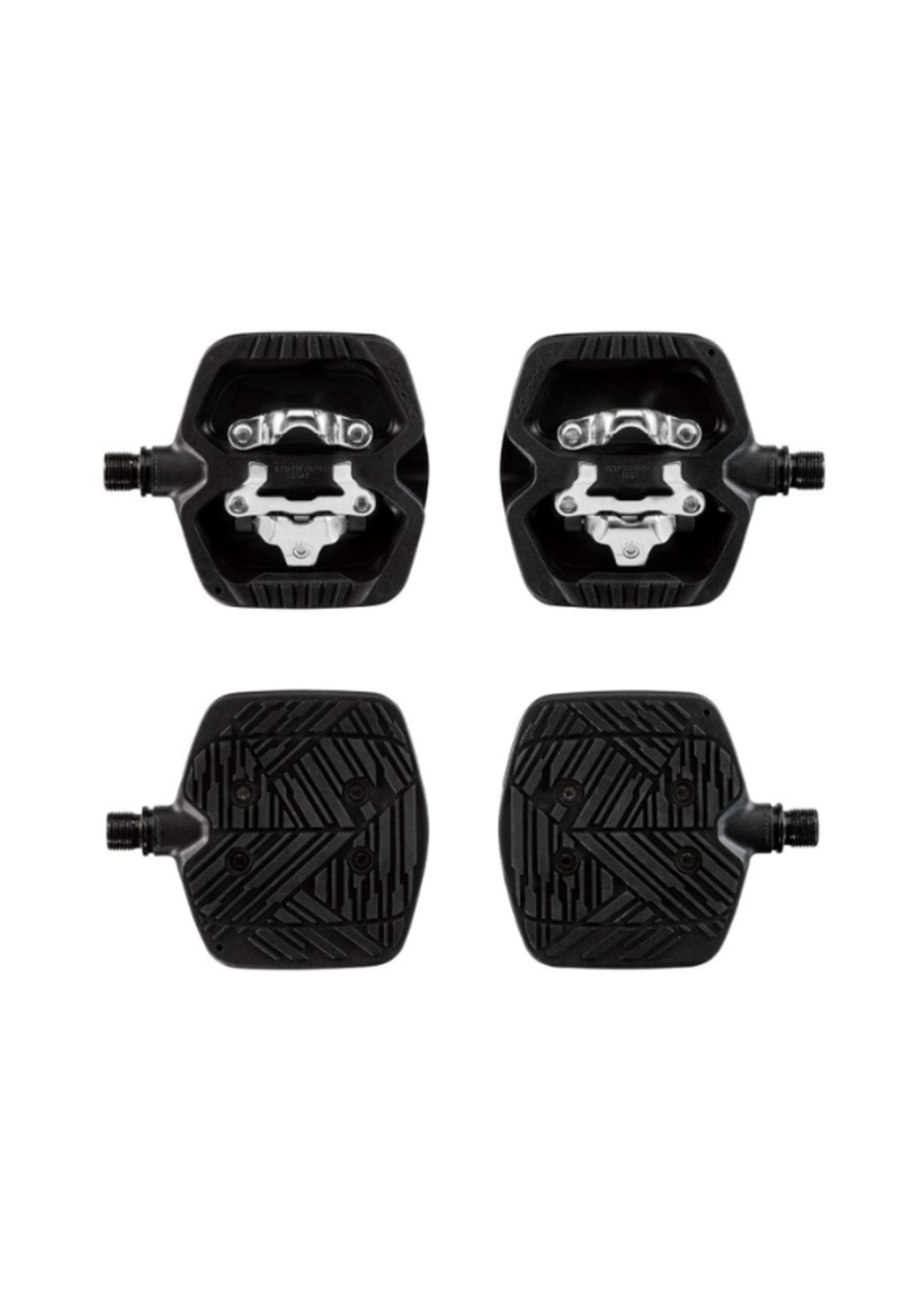 Look LOOK GEO TREKKING GRIP Pedals - Single Side Clipless with Platform, Chromoly, 9/16", Black