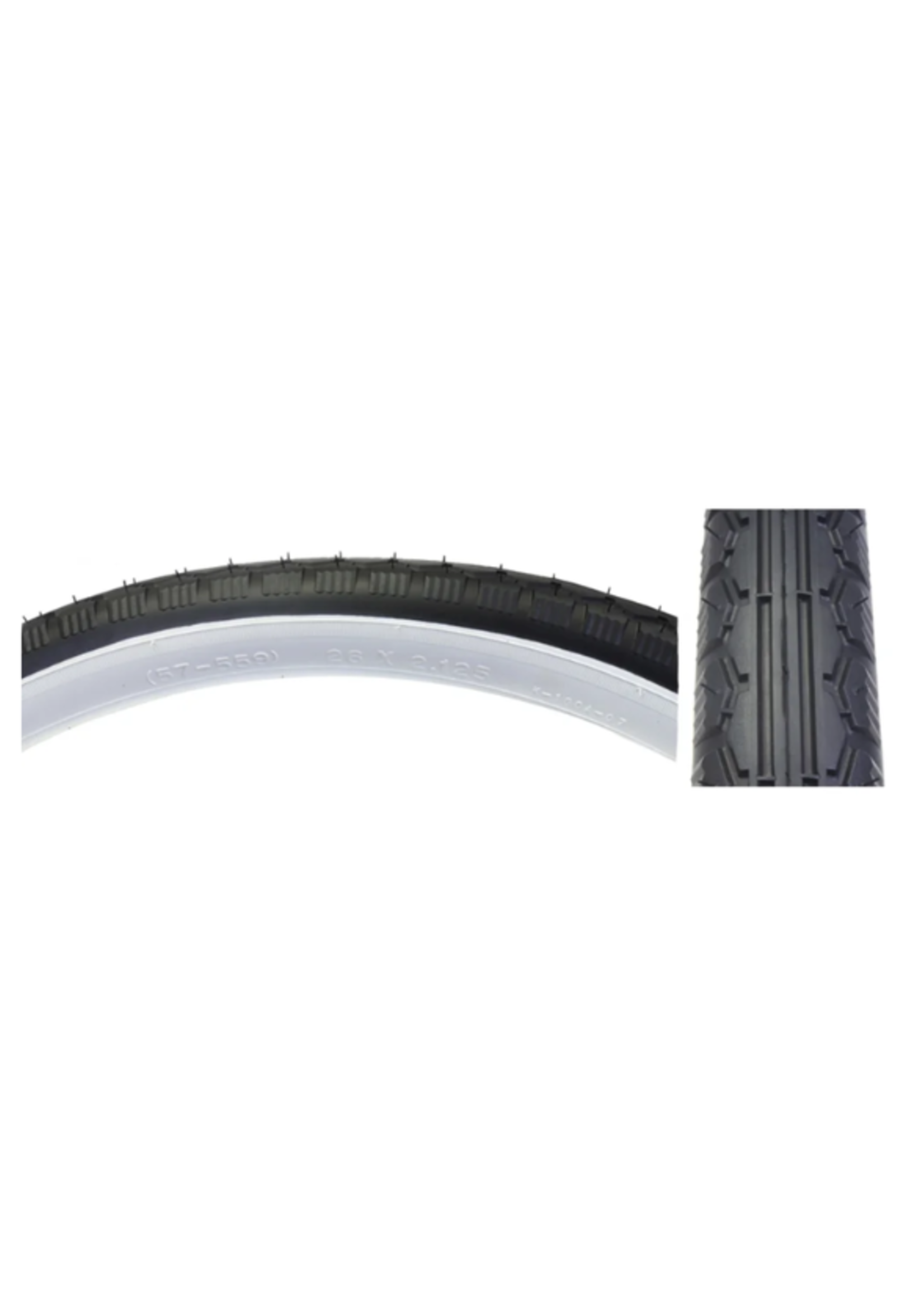 SUNLITE TIRE SUNLT 26x2.125 BK/WH STREET K130 WIRE