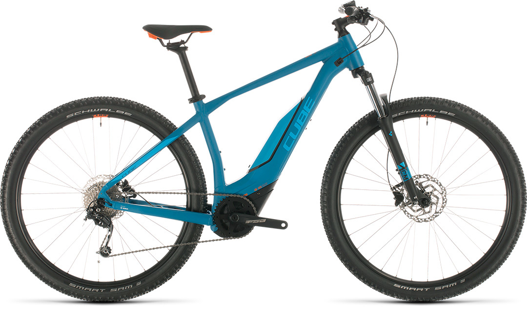 blue and orange cube bike