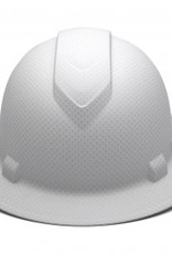 Pyramex Ridgeline Full Brim Hard Hat - 4 Point Ratchet Matte White Graphite Pattern