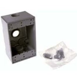 Hubbell Electrical Prod. Bell Outdoor 2” Deep Electrical Box 3- (3/4”) Outlets