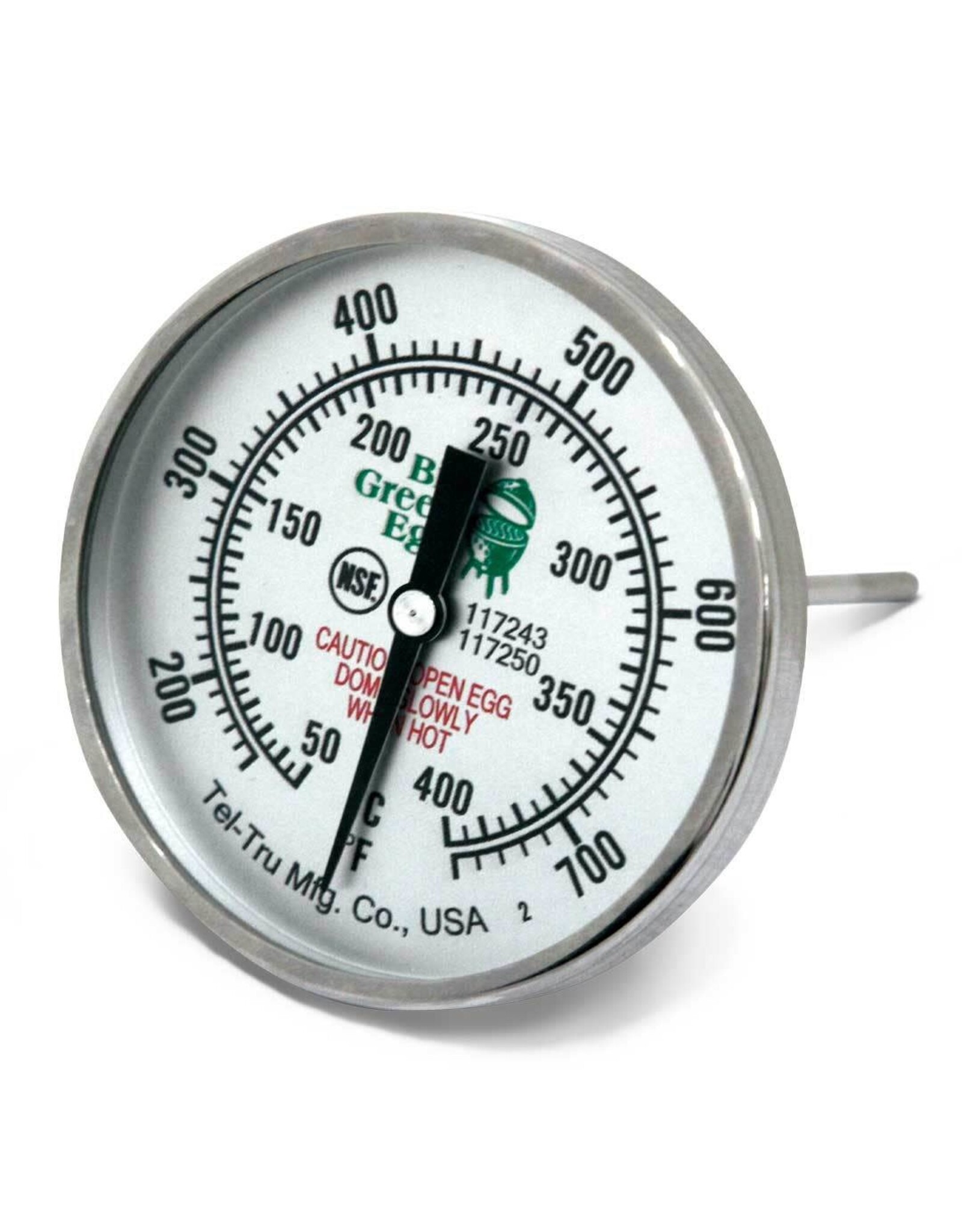 Big Green Egg Big Green Egg Tel-Tru Temperature Gauge LARGE DIAL 3"/8cm (750°F / 400°C) (fits all except Mini) - 117250