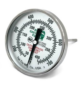 Big Green Egg Big Green Egg - Tel-Tru® USA Made Temperature Gauge LARGE DIAL 3"/8cm (750°F / 400°C) (fits all except Mini) - 117250