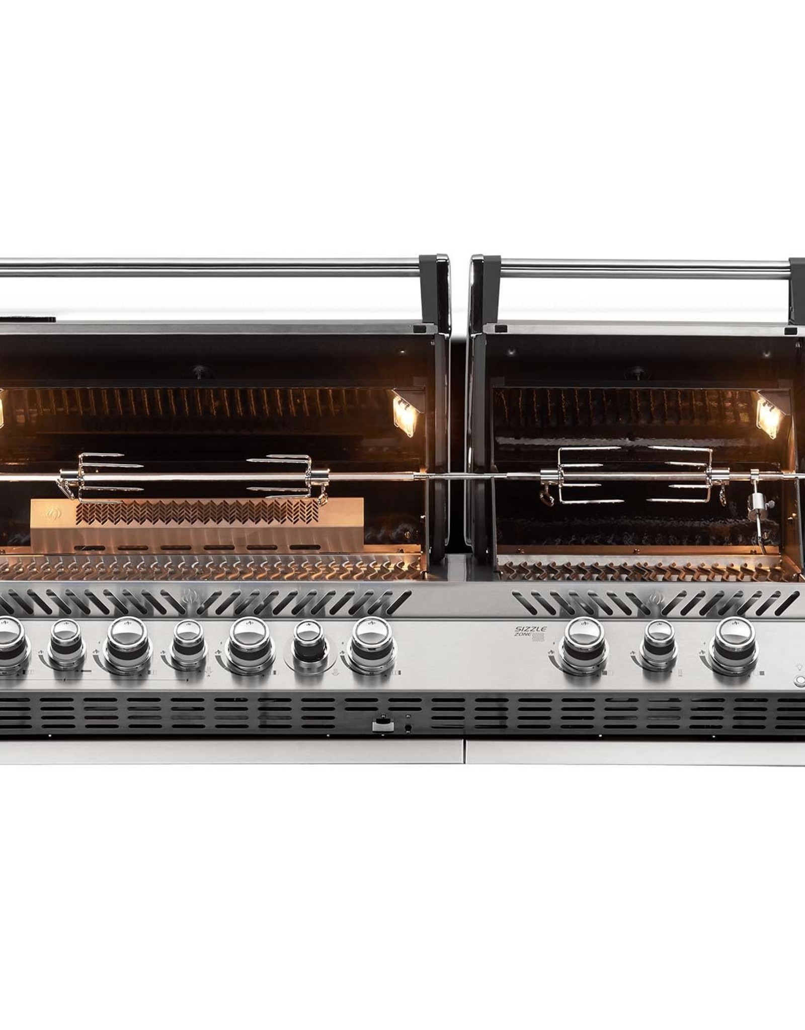 Napoleon Napoleon Prestige PRO 825 Built-in Natural Gas Grill with Infrared Rear Burner and Infrared Sear Burners and Rotisserie Kit - BIPRO825RBINSS-3