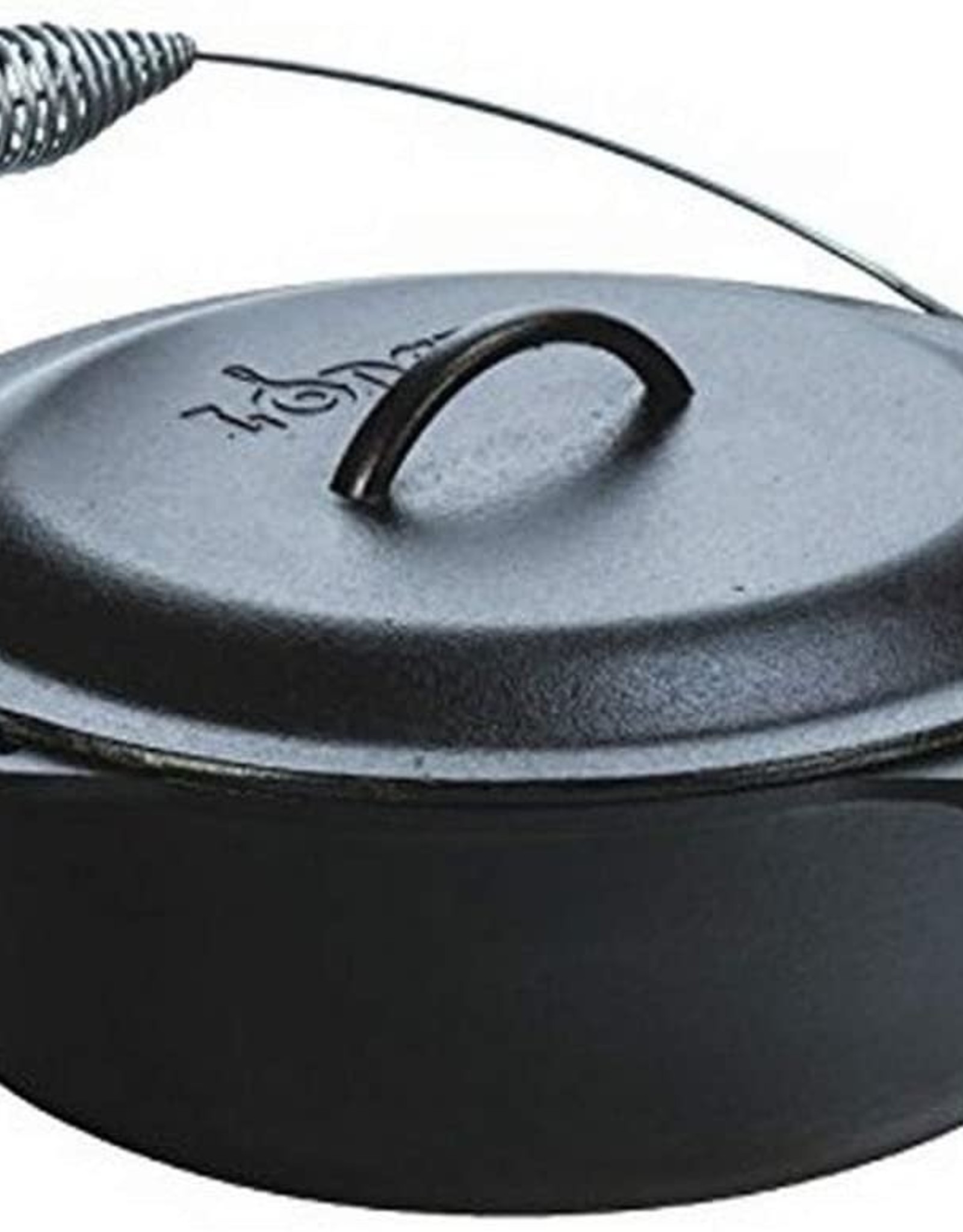 Lodge Lodge 9 Quart Cast Iron Dutch Oven. Pre Seasoned Cast Iron Pot and Lid with Wire Bail for Camp Cookin - L12D03