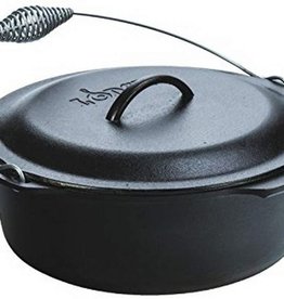 Lodge Lodge 9 Quart Cast Iron Dutch Oven. Pre Seasoned Cast Iron Pot and Lid with Wire Bail for Camp Cookin - L12D03