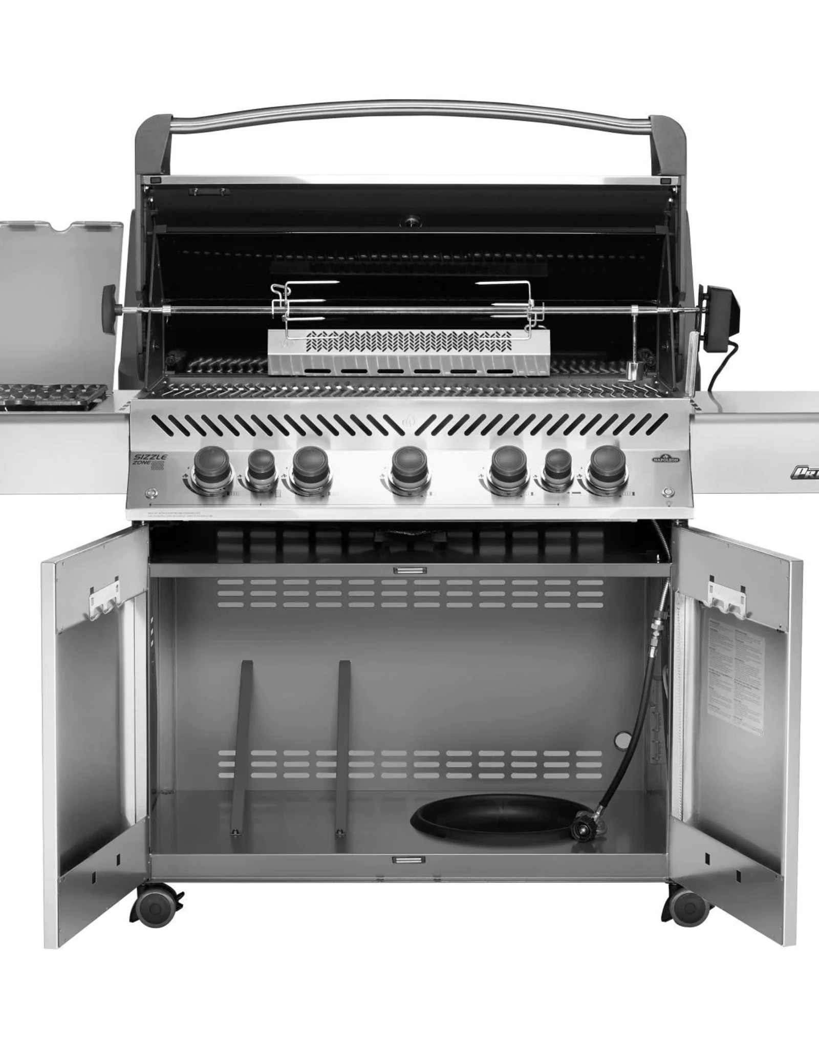 Napoleon Napoleon Prestige 665 Propane Gas Grill with Infrared Rear Burner and Infrared Side Burner and Rotisserie Kit - P665RSIBPSS