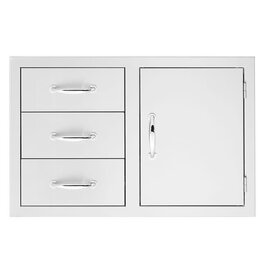 TrueFlame TrueFlame 33" 3-Drawer and Access Door Combo with Hidden Hinge - TF-DC3-33-A