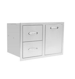 TrueFlame TrueFlame 33" 2-Drawer & Vented Trash or LP Tank Pullout Drawer Combo - TF-DC2-33LP-A