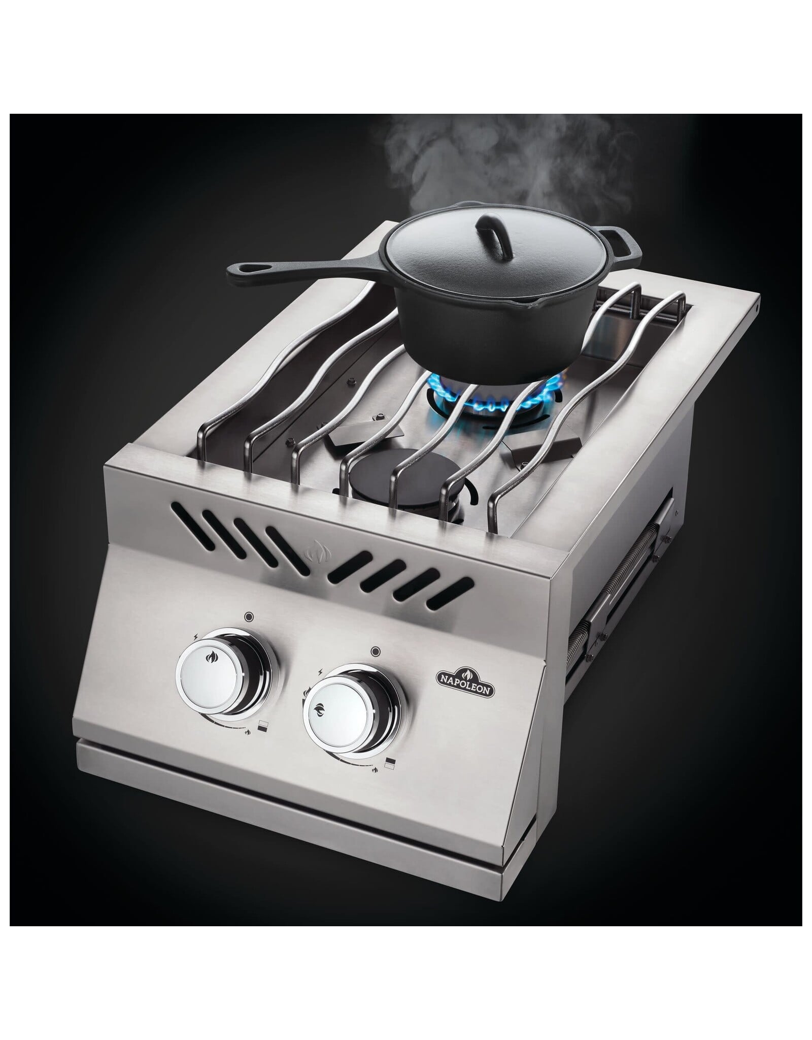Napoleon Napoleon Built-in 500 Series Inline Dual Range Top Burner, Stainless Steel Cover - BI12RTPSS