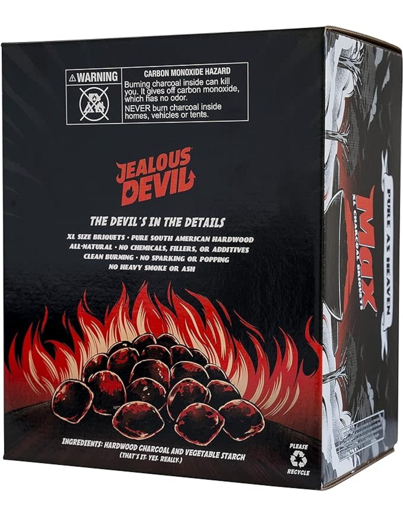 Jealous Devil Jealous Devil Max XL All Natural Hardwood Charcoal Pillow Briquets 10lb Box - JDMAX10LB