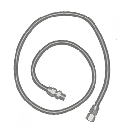 Renaissance Cooking Systems Renaissance 48" Stainless Flex Hose, 1/2" Female Flares W/ Adapters - SSFLEX8448