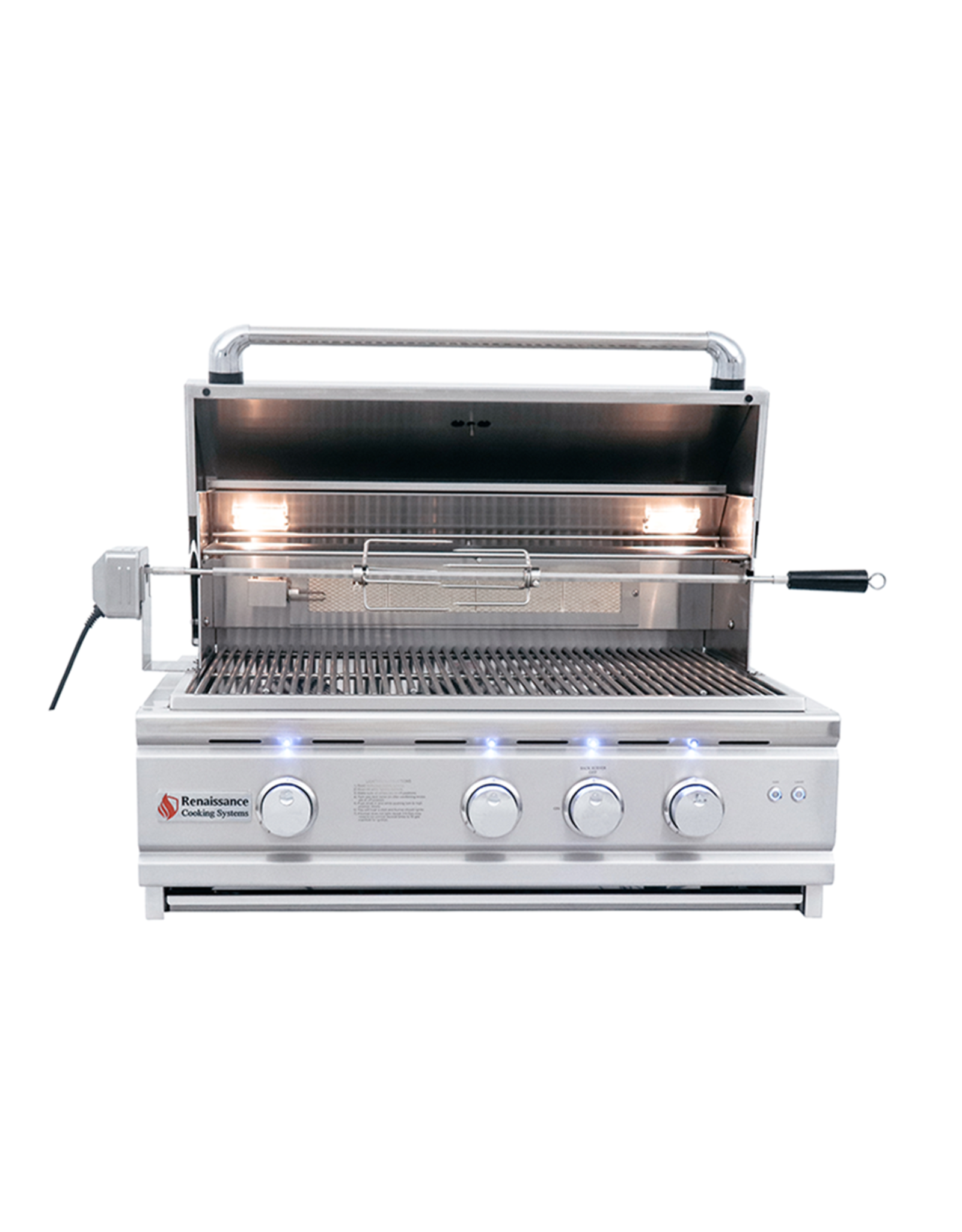 Renaissance Cooking Systems Renaissance 30" Cutlass Pro Grill W/ Rear Burner, Briquette Trays & Blue LEDs - RON30B LP