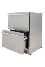 Blaze Outdoor Products Blaze 23.5-Inch 5.1 Cu. Ft. Outdoor Rated Stainless Steel Double Drawer Refrigerator - BLZ-SSRF-DBDR5.1