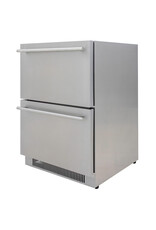 Blaze Outdoor Products Blaze 23.5-Inch 5.1 Cu. Ft. Outdoor Rated Stainless Steel Double Drawer Refrigerator - BLZ-SSRF-DBDR5.1