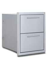 Blaze Outdoor Products Blaze 16-in Stainless Steel Easy Close Double Access Drawer w/ LED Lighting - BLZ-DRW2-R-LT