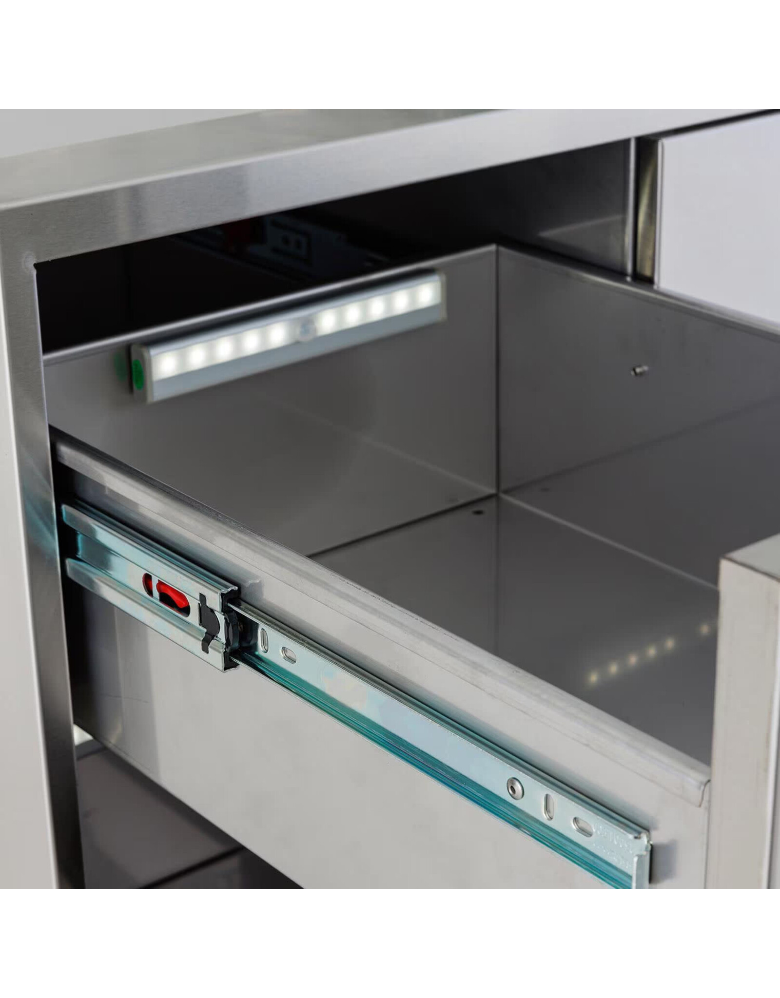 Blaze Outdoor Products Blaze 16-in Stainless Steel Easy Close Double Access Drawer w/ LED Lighting - BLZ-DRW2-R-LT