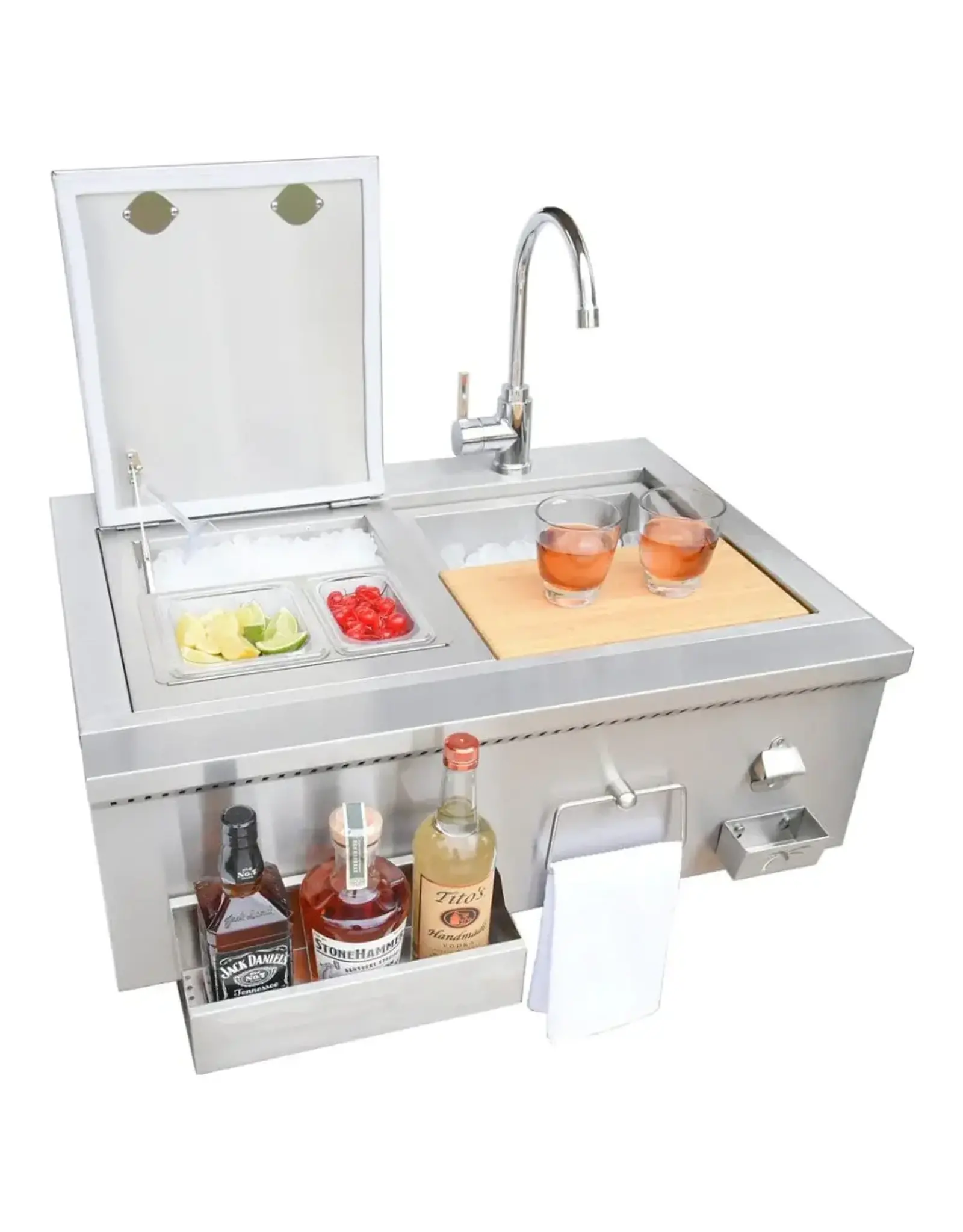 KoKoMo Grills KoKoMo 30” Cocktail Station with Sink - KO-30CKT-SNK