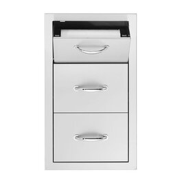 TrueFlame TrueFlame Masonry Frame - 17" Vertical 2-Drawer & Paper Towel Holder Combo  - TF-TDC-17M-A