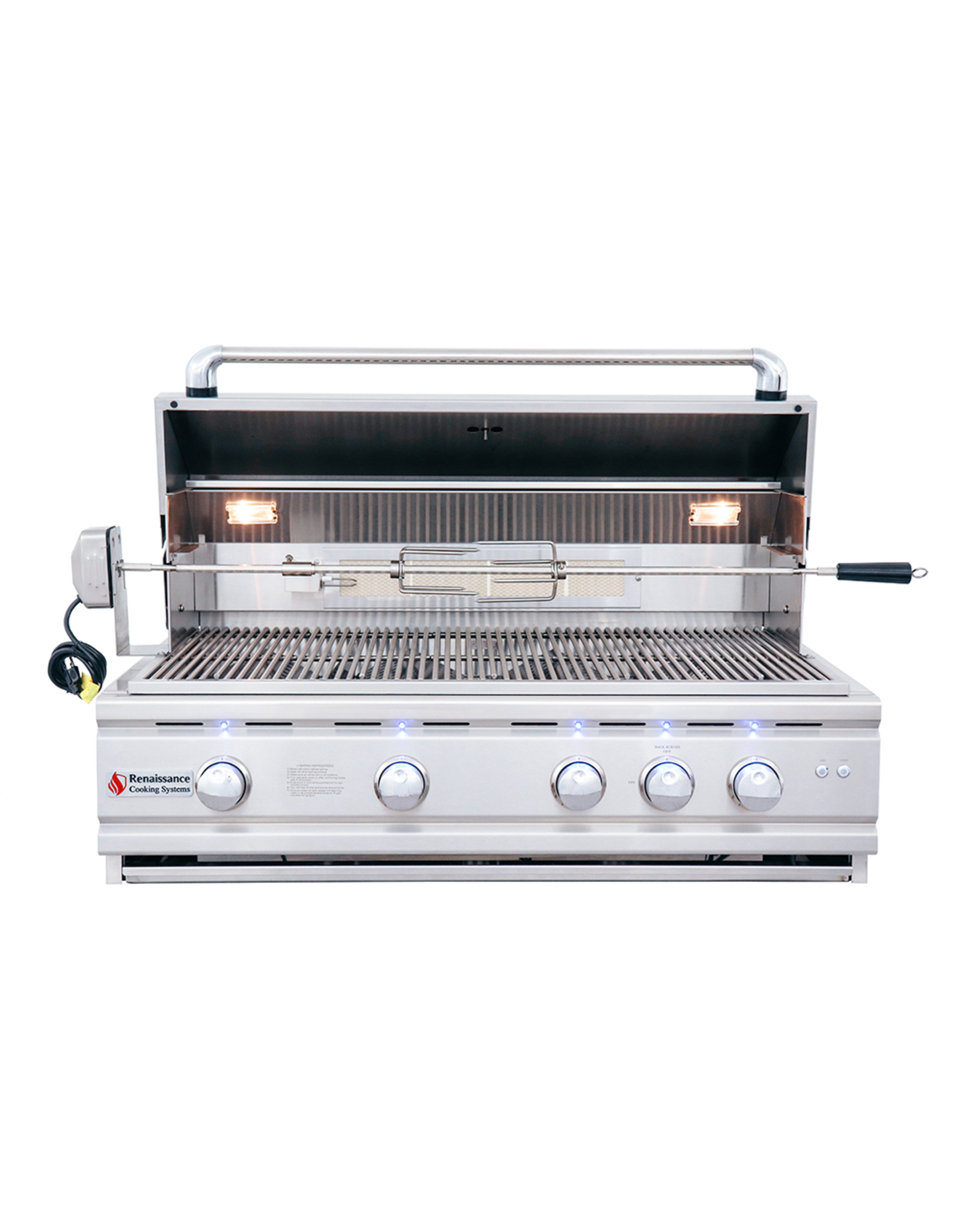 Renaissance Cooking Systems Renaissance 30" Cutlass Pro Grill W/ Rear Burner, Briquette Trays & Blue LEDs - RON30B