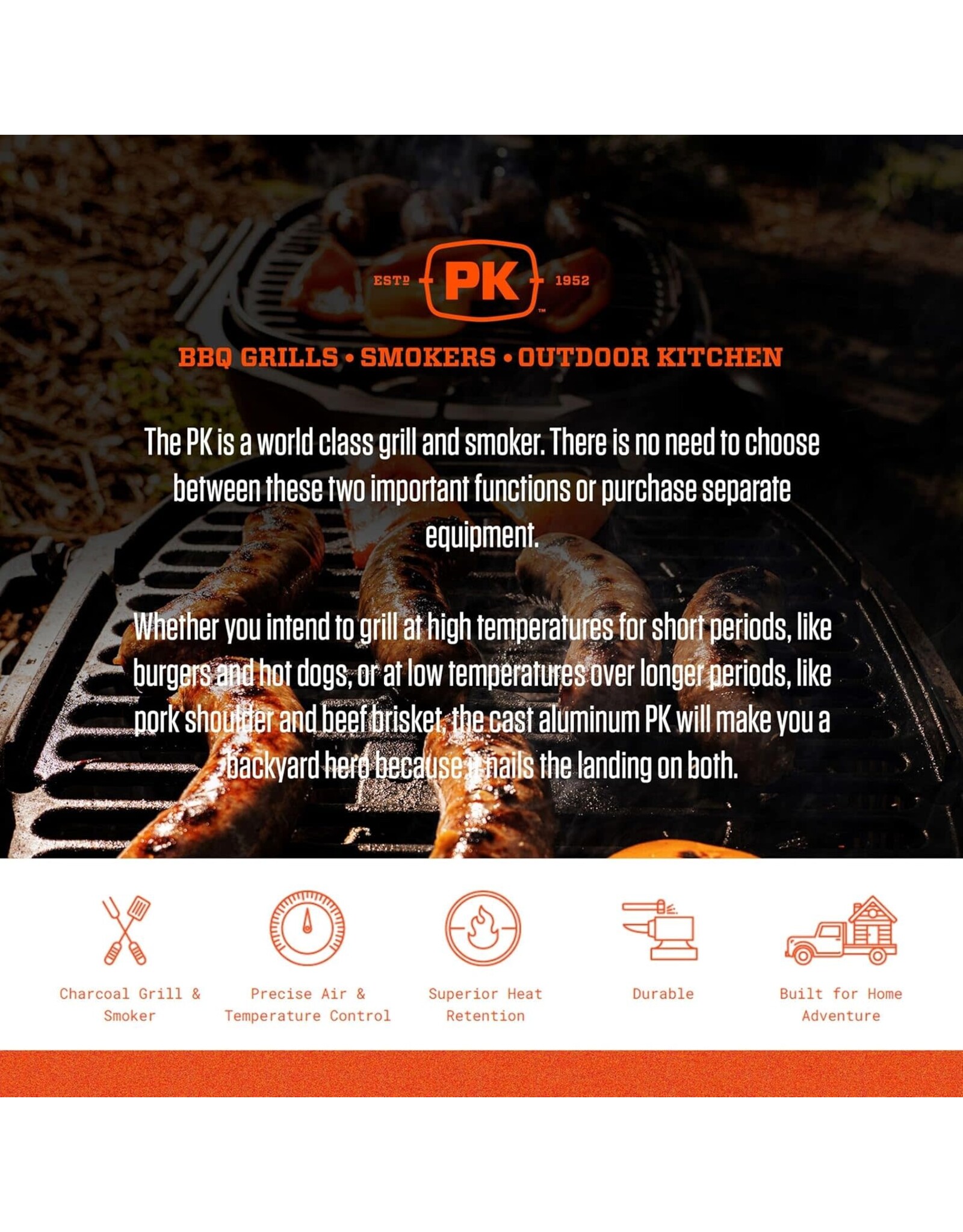 PK Grills PK Grills PKGO Grill & Smoker W/ Flip Kit - PK200-SFL