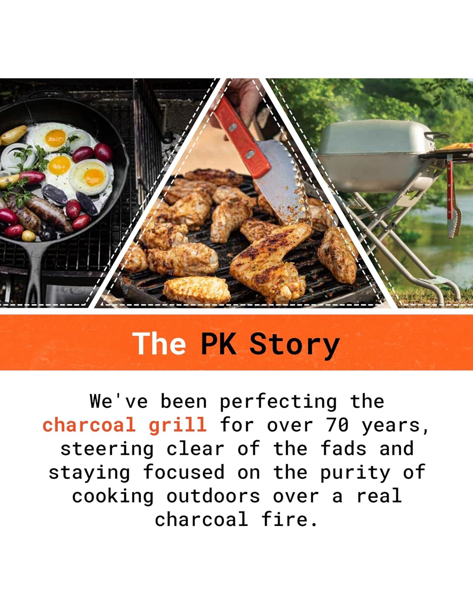 PK Grills PK Grills 17 in. PKGO Hibachi Charcoal Grill Orange - PK200-SHX