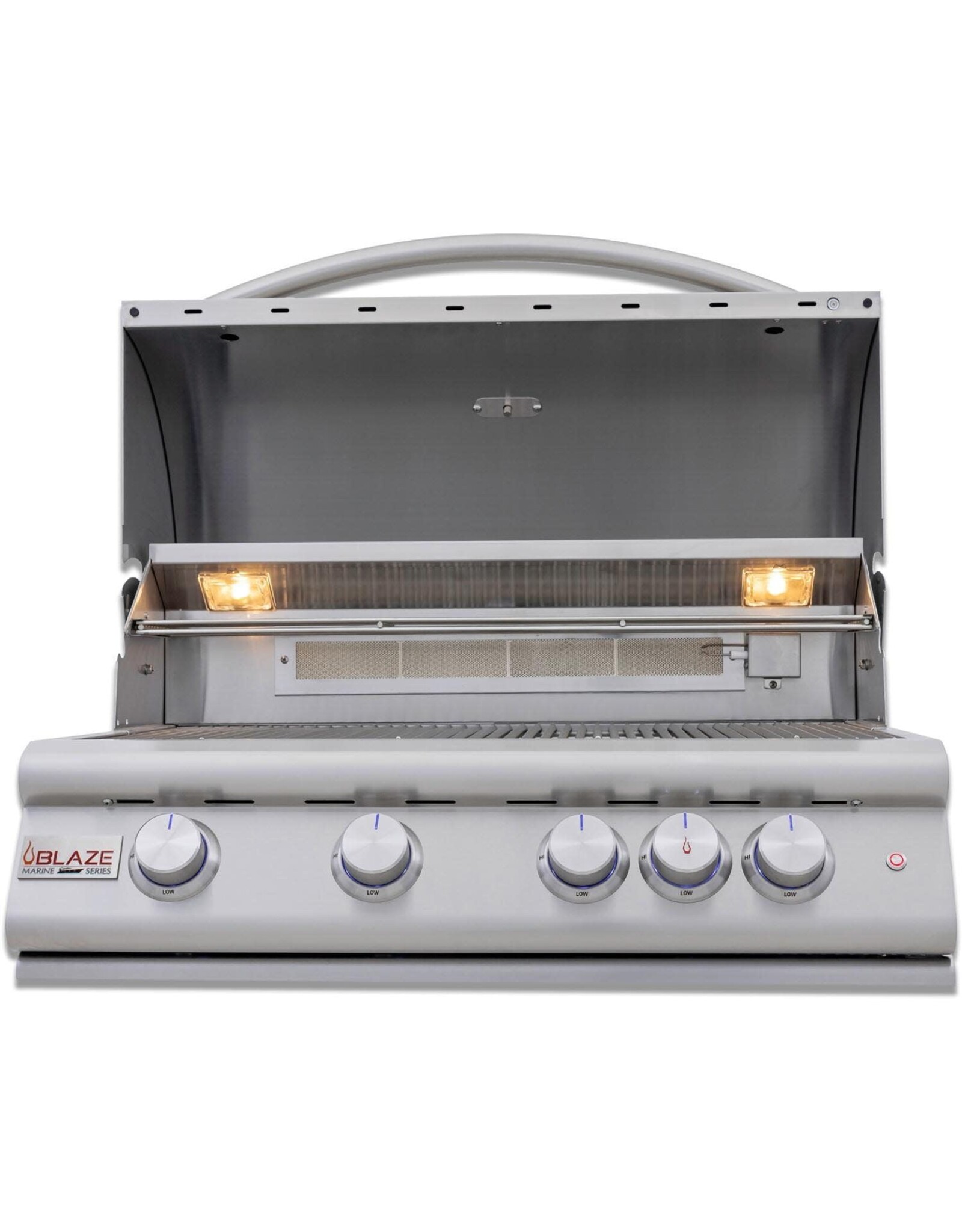 Blaze Outdoor Products Blaze Premium LTE+ Marine Grade 32-Inch 4-Burner Built-In  Grill W/ Rear Infrared Burner & Lift-Assist Hood - Propane - BLZ-4LTE3MG-LP