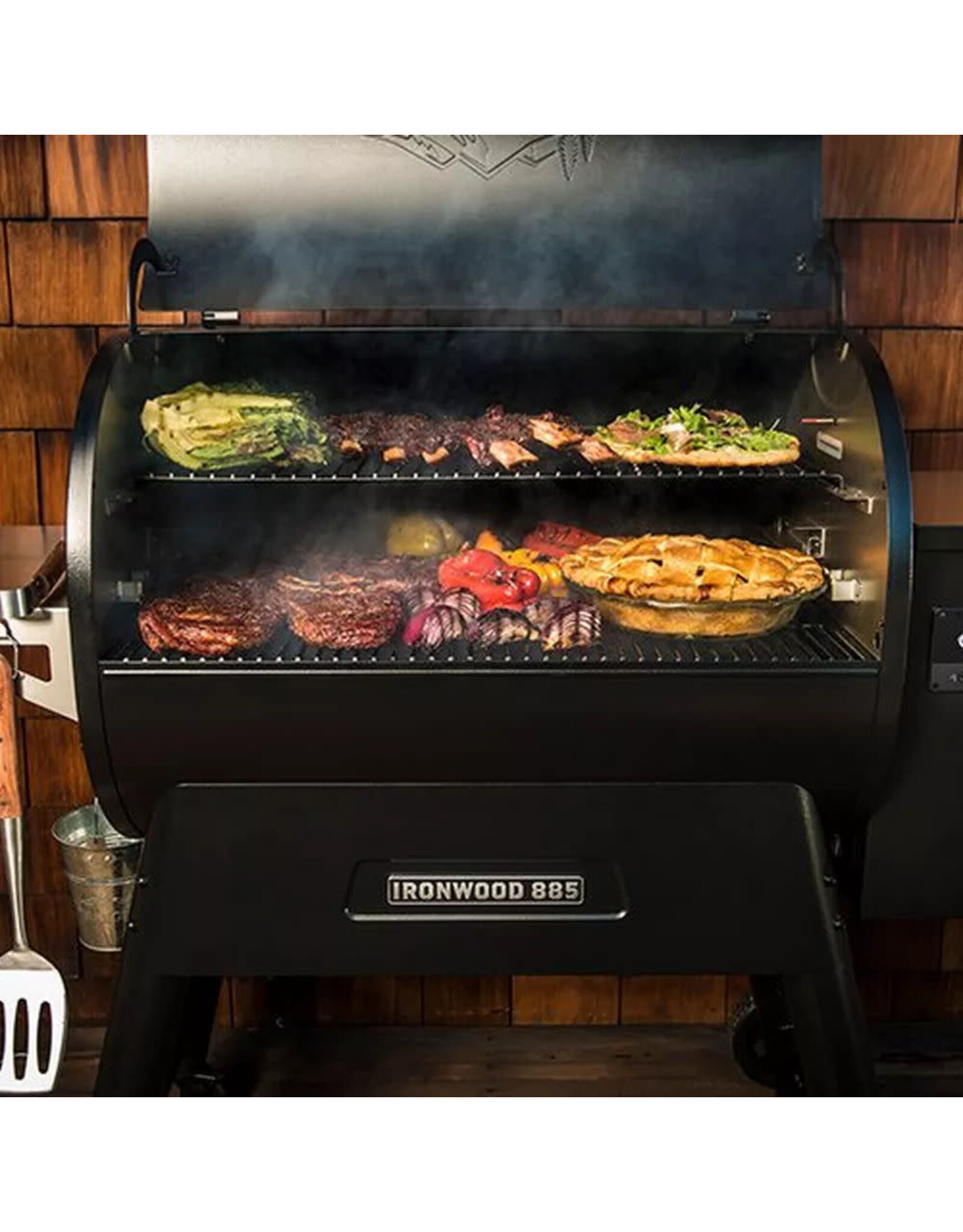 Traeger Traeger Ironwood 885 Wi-Fi Controlled Wood Pellet Grill W/ WiFIRE & Pellet Sensor - TFB89BLF