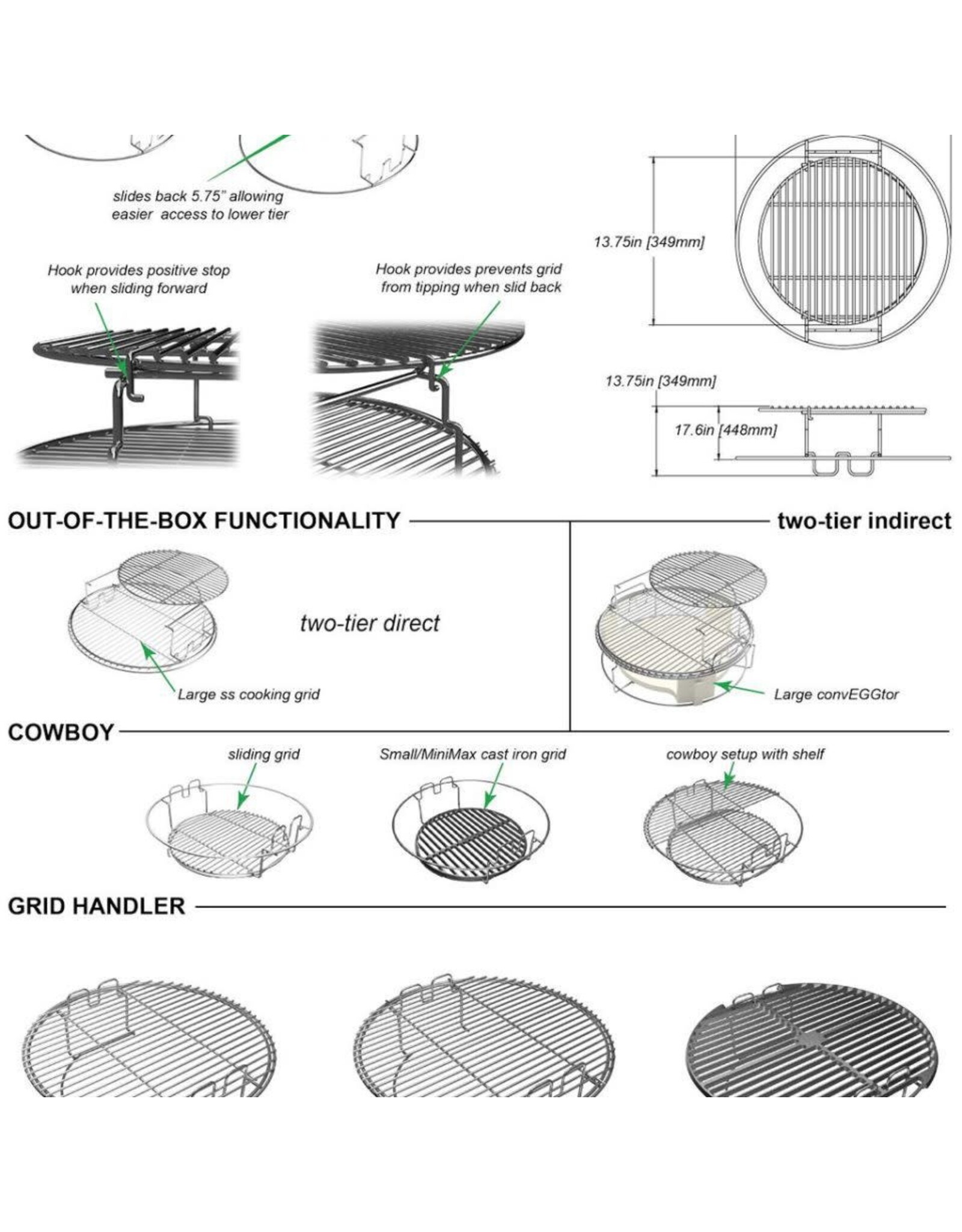 Big Green Egg Big Green Egg - 2 Piece Multi-Level Rack for L - 120755