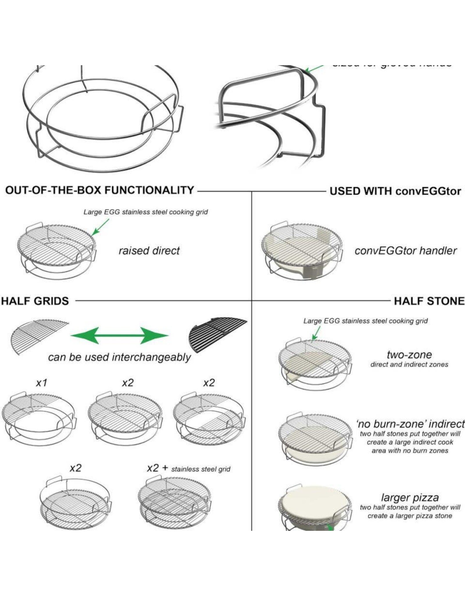 Big Green Egg Big Green Egg - 2 Piece Multi-Level Rack for L - 120755
