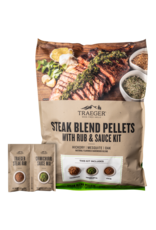 Traeger Traeger Steak Blend All-Natural Wood Grilling Pellets with Rub & Chimichurri Sauce Kit - PEL355