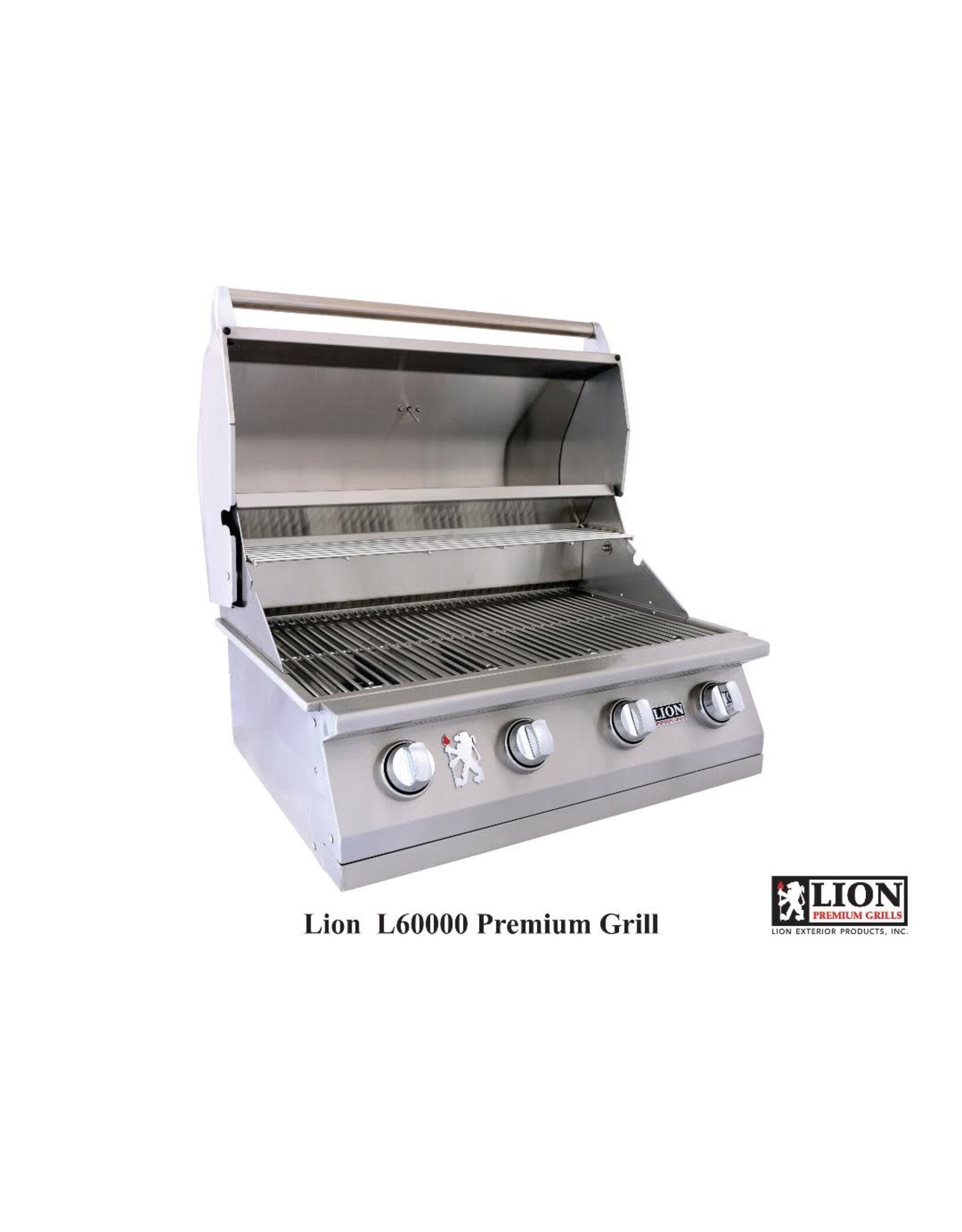 Lion Premium Grills Lion Premium Grills L-60000 32" Stainless Steel Built-In Natural Gas Grill w/ Grill Cover - 65623