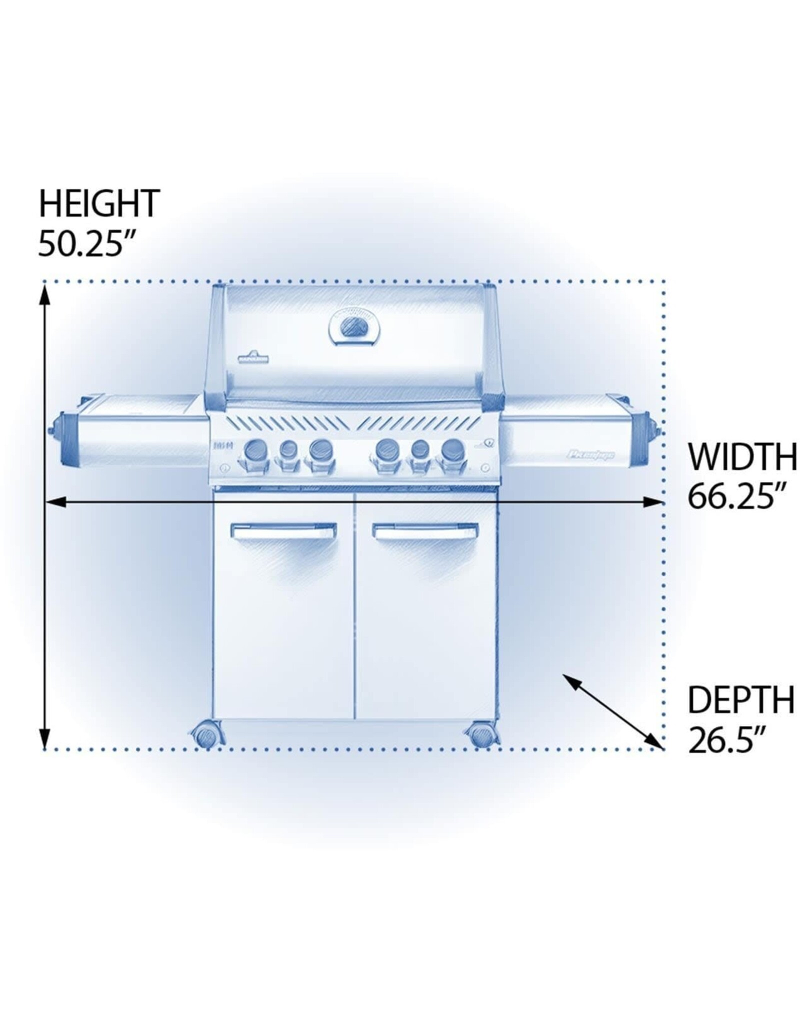 Napoleon Napoleon Phantom Prestige 500 Propane Gas Grill Bundle w/Cover, Charcoal Tray, Rotisserie Basket & Drip Trays