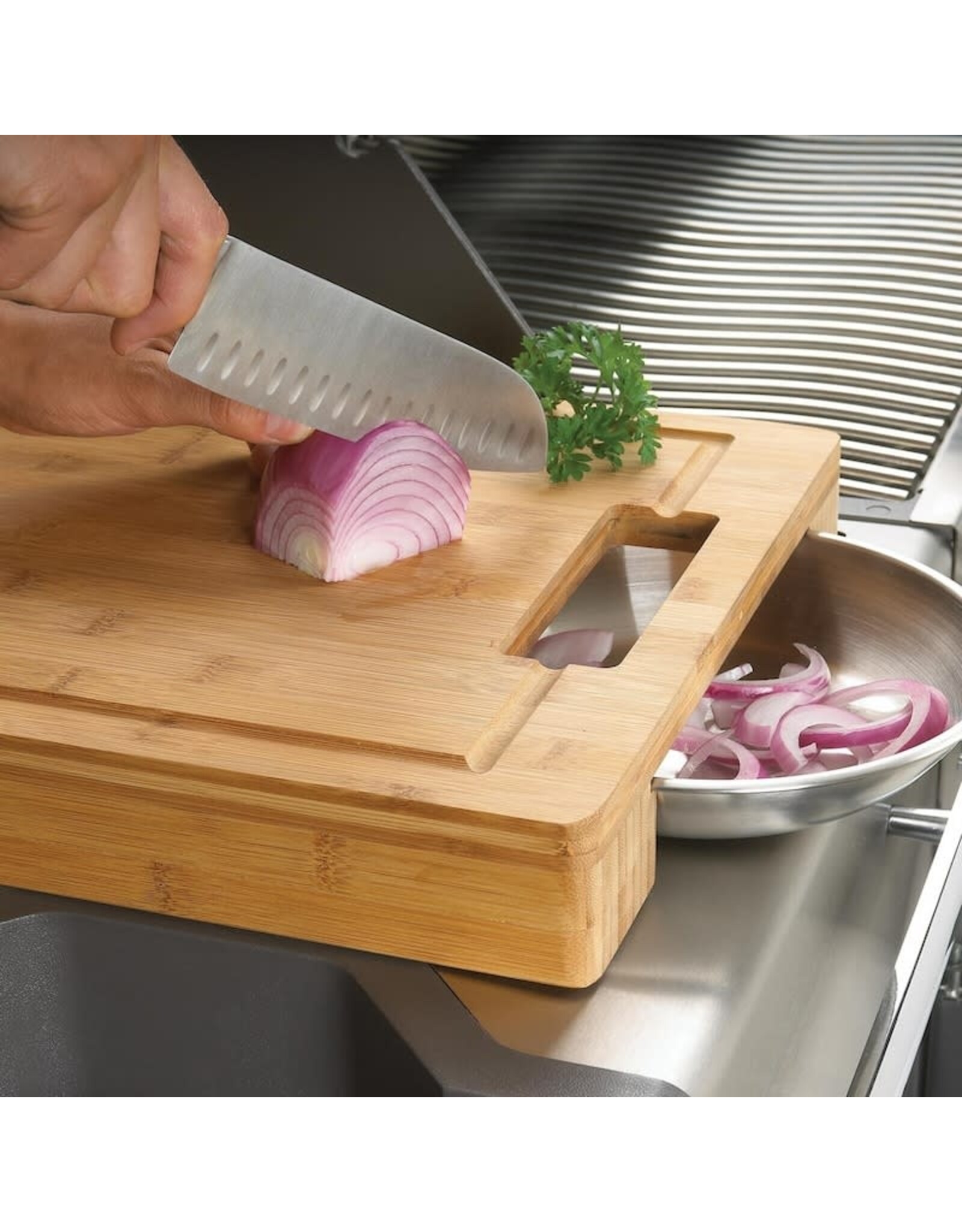 Napoleon Napoleon PRO Bamboo Cutting Board With Stainless Steel Bowls - 70012