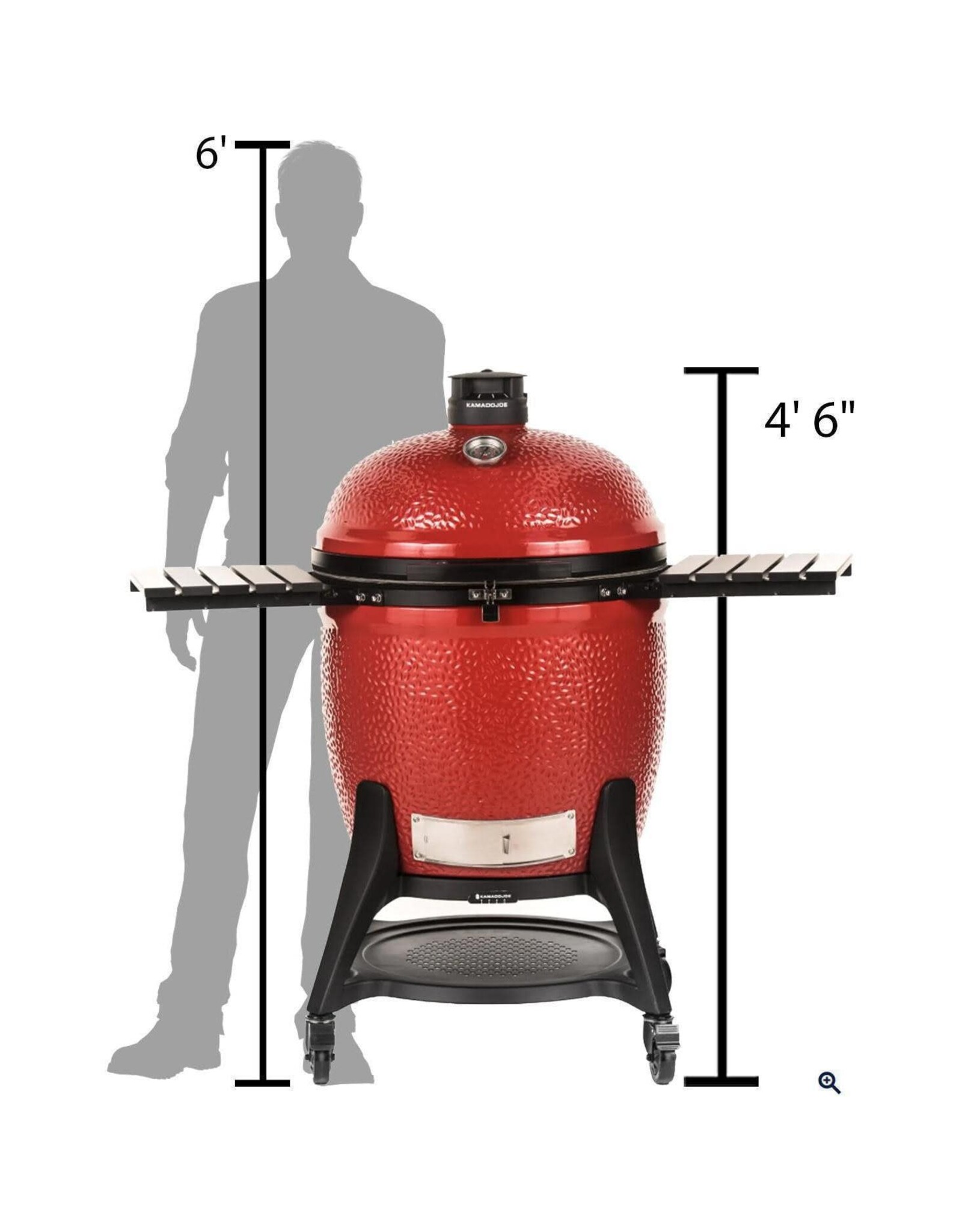 Kamado Joe Kamado Joe Big Joe III w/ Cart, Hyperbolic Insert, Aluminum Side Shelves, Heat Def, D&C, Tools - KJ15041021