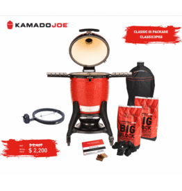 Kamado Joe Kamado Joe Classic III Bundle w/ KJ15040921 GRILL, CART, Cover, JoeTisserie & 2 BAGS Lump Charcoal + 1 Box Firestarter - CLASSIC3PKG