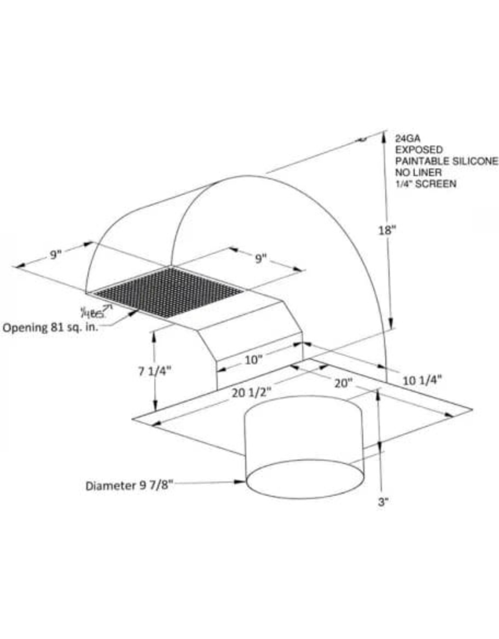 Tradewind Trade-Wind High Velocity Roof Cap 10" - HVRC10