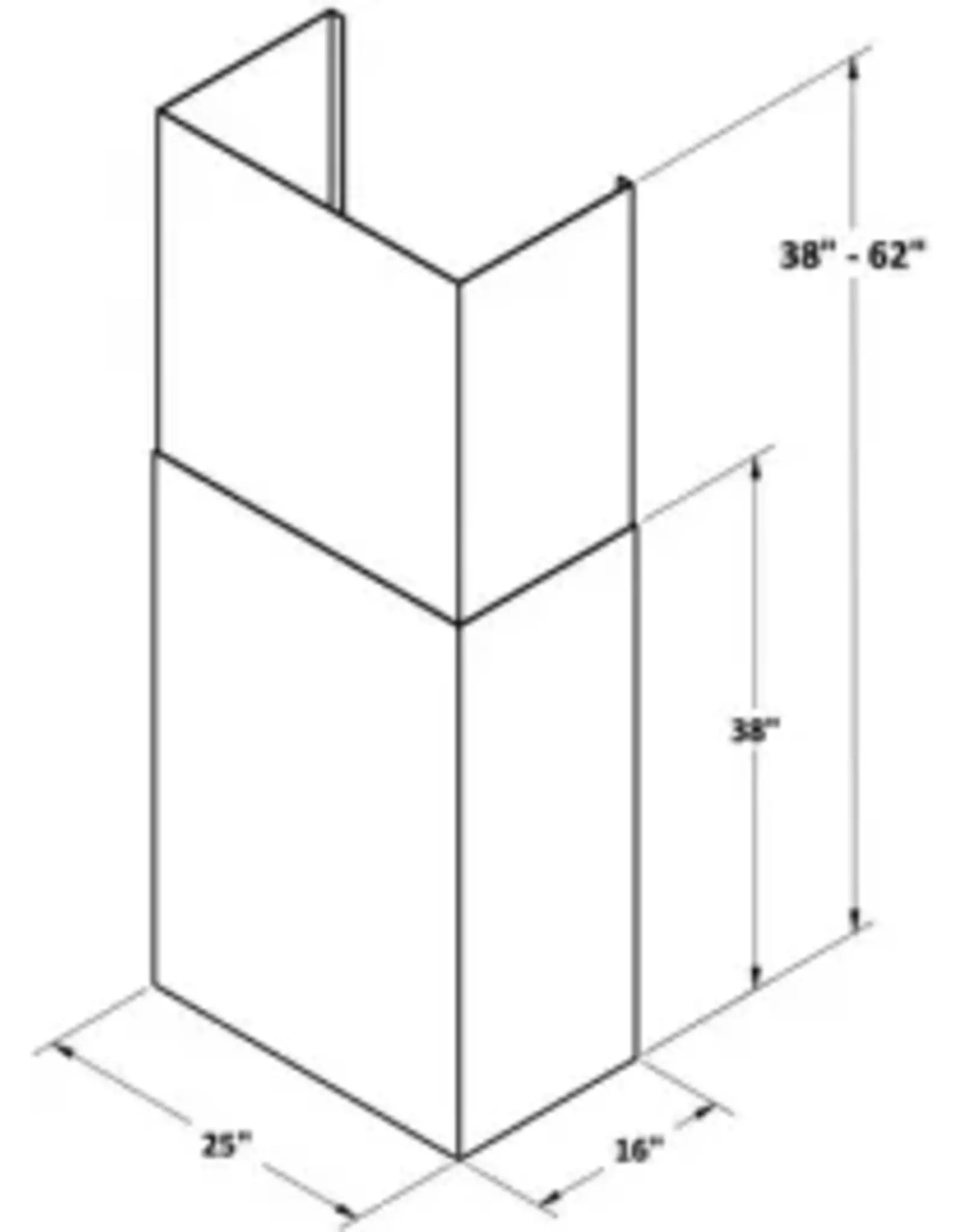 Tradewind 1 Outside Piece Duct Cover to Extend to 10'- 12' Ceiling, for T7200