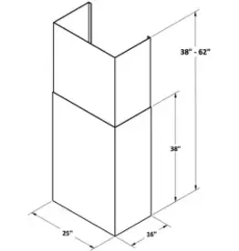 Tradewind 1 Outside Piece Duct Cover to Extend to 10'- 12' Ceiling, for T7200